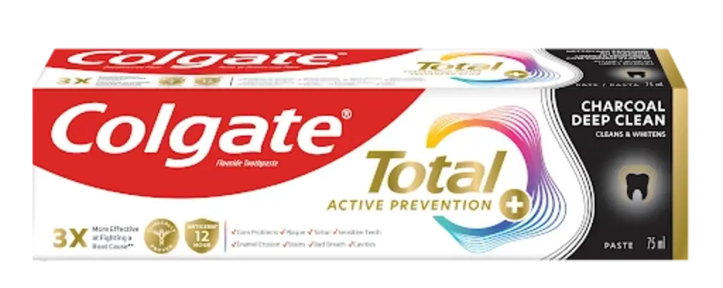 Colgate Total 12 Hour Germ Protection Charcoal Deep Clean Whole Mouth Protection Toothpaste - 75ml
